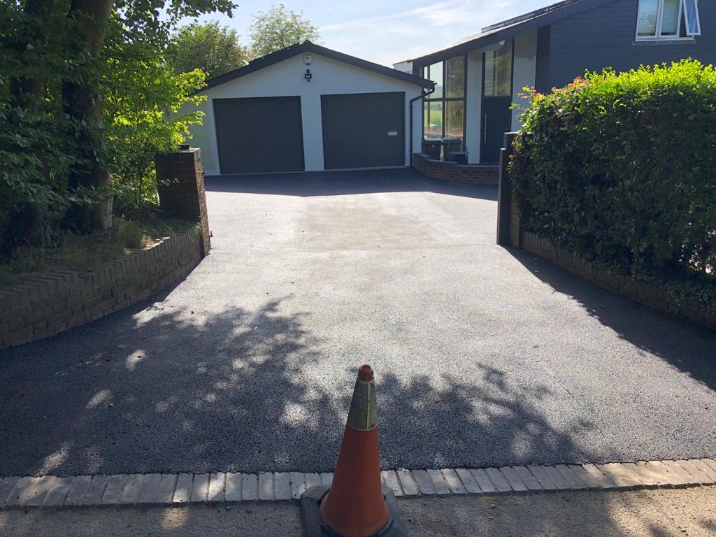 This is a photo of a bitumen driveway which is in the process of being installed by Campbellfield Road Tech