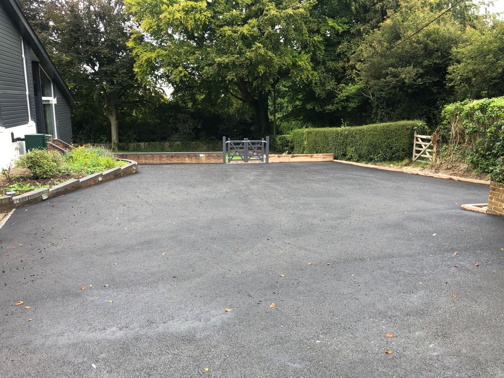 This is a photo of a bitumen driveway which is in the process of being installed by Campbellfield Road Tech